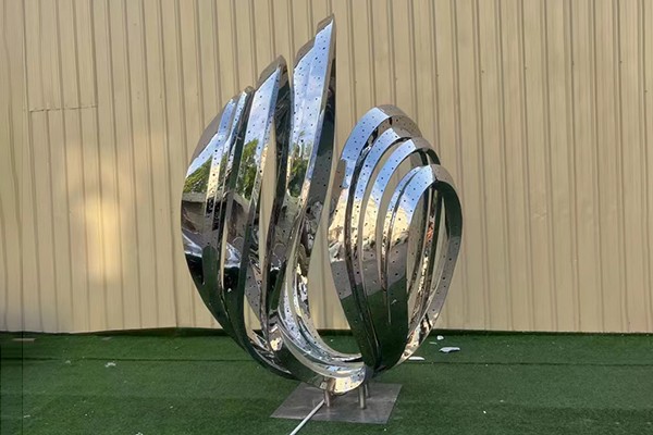 Custom Stainless Steel Flame Sculpture – Outdoor Modern Art Landmark  Custom Stainless Steel Flame Sculpture – Outdoor Modern Art Landmark